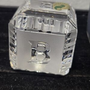 Waterford Crystal Baby Block Paperweight In Original Box